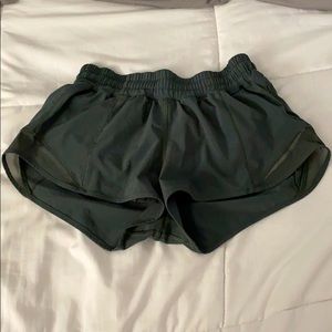 Army green lululemon athletic shorts